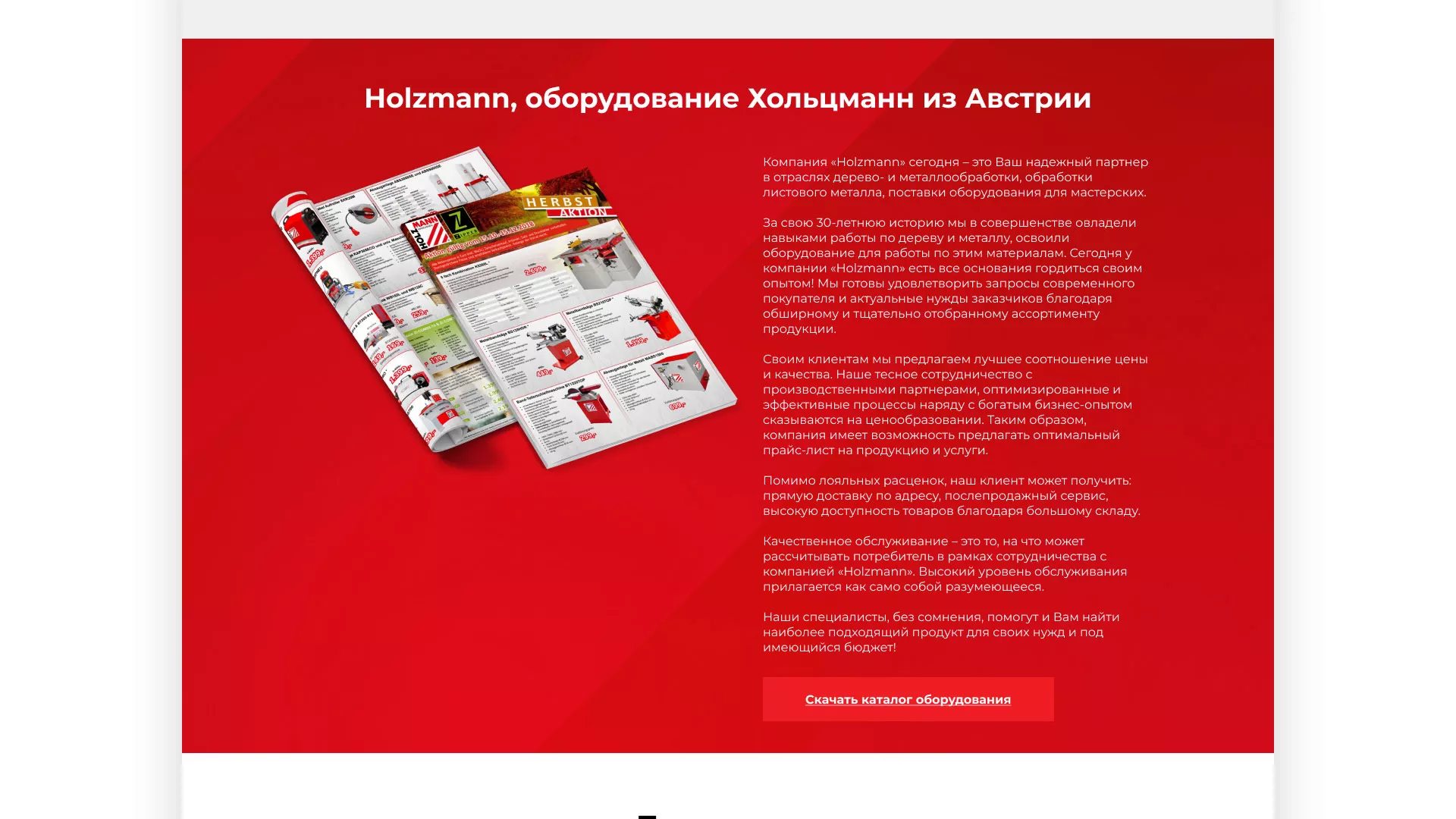 Создание сайта компании «HOLZMANN Maschinen GmbH» в Долгопрудном