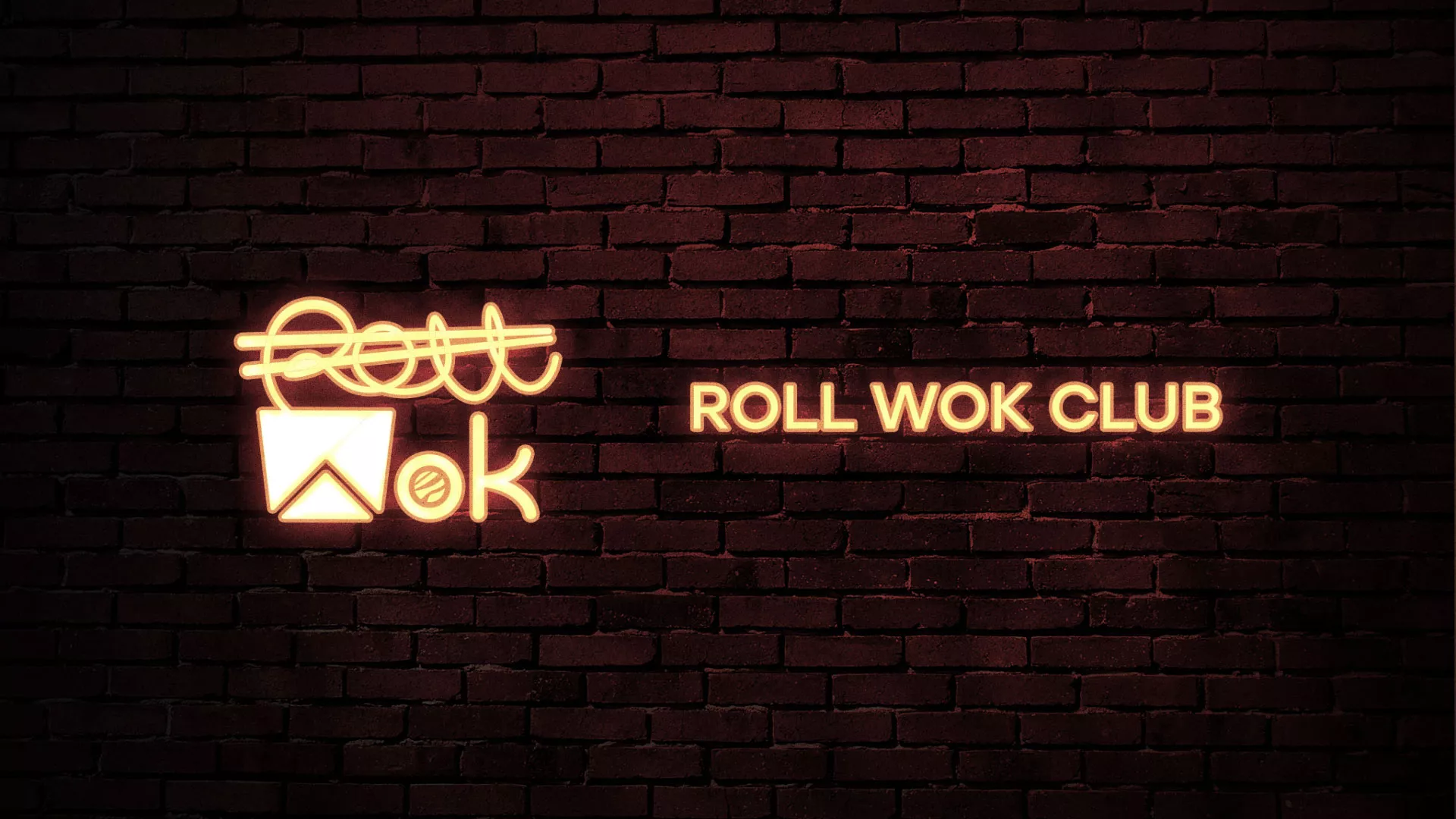 Разработка логотипа суши-бара «Roll Wok Club» в Долгопрудном