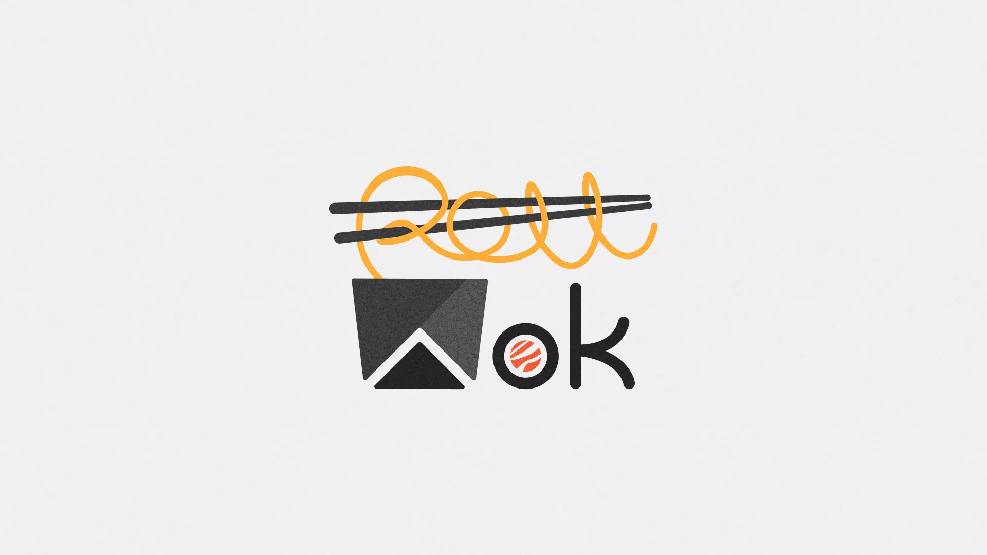 Разработка логотипа суши-бара «Roll Wok Club» в Долгопрудном