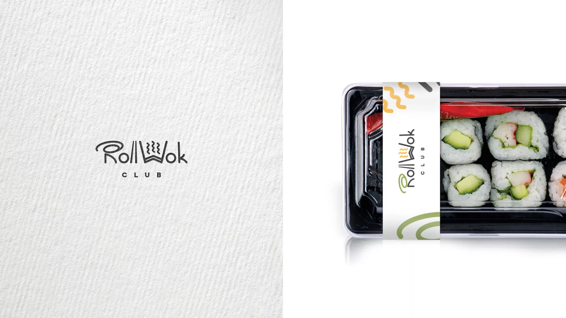 Разработка наклеек для суши-бара «Roll Wok Club» в Долгопрудном